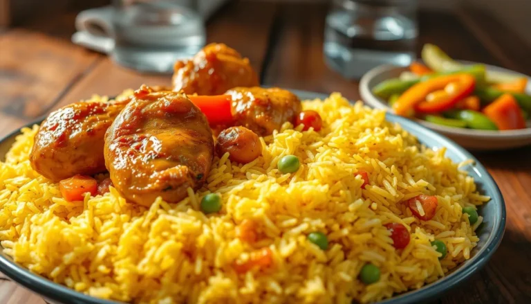 Chicken and Yellow Rice Plating