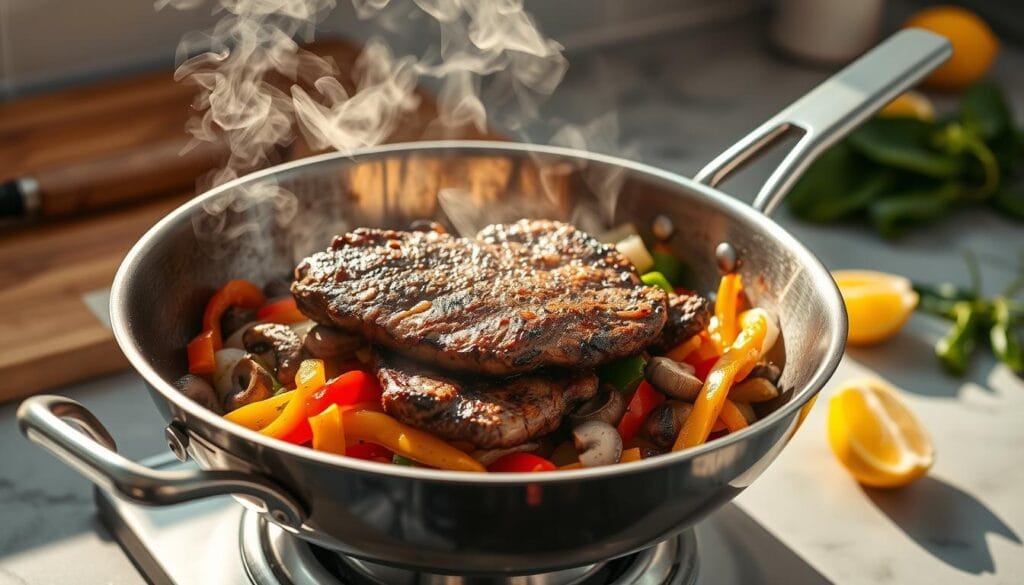 Chipotle Steak Fajita Vegetables Preparation