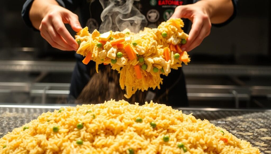 Hibachi Fried Rice Cooking Process Hibachi Fried Rice Cooking Process