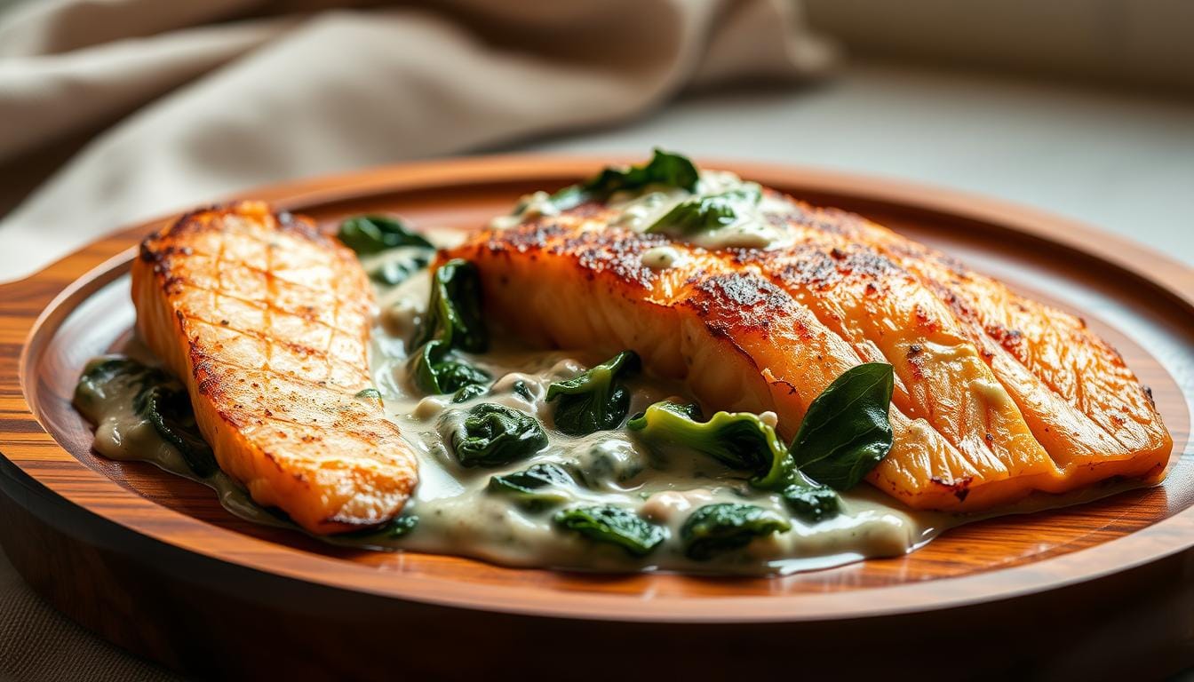 creamed spinach with salmon