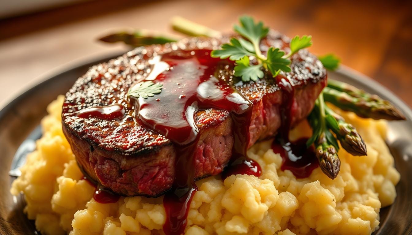 steak and potatoes